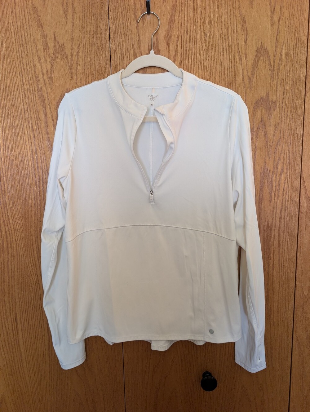 CALIA by Carrie Underwood Women's Long Sleeve Quarter-Zip Top - White